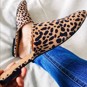 Cheetah Print Slip Ons Mules